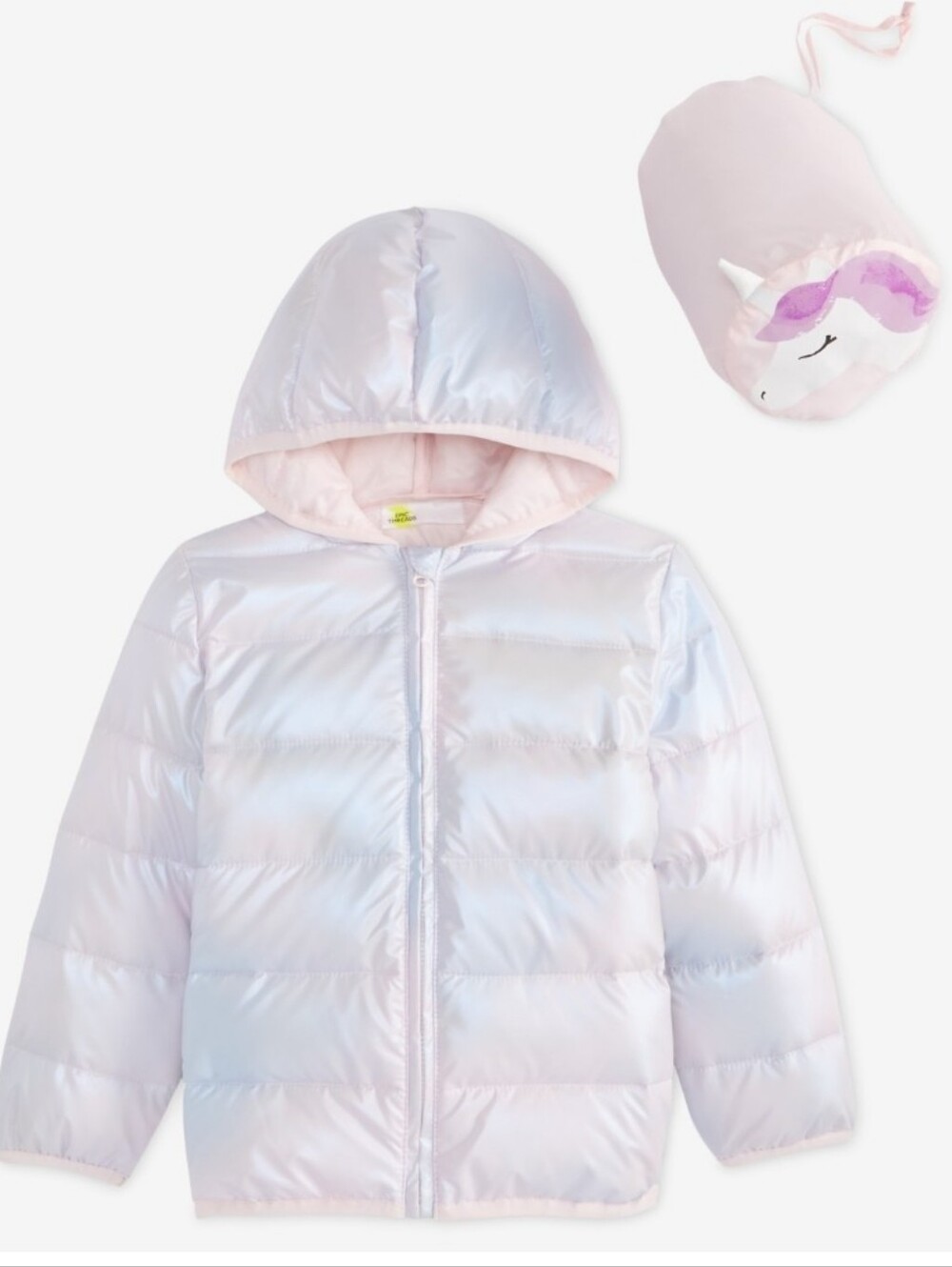 Epic Threads Girls Toddler Unicorn Packable Jacket, Macy's Excl - IridescentPink